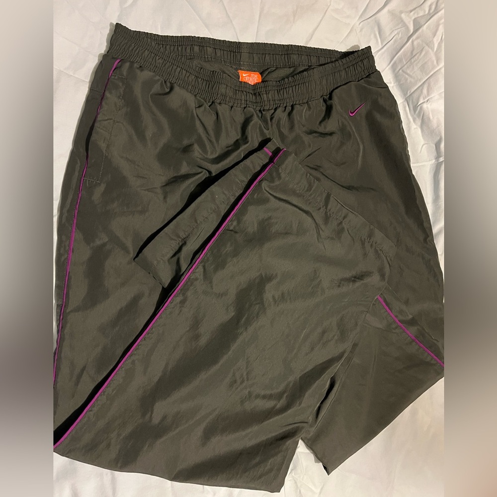 Black and purple Nike joggers